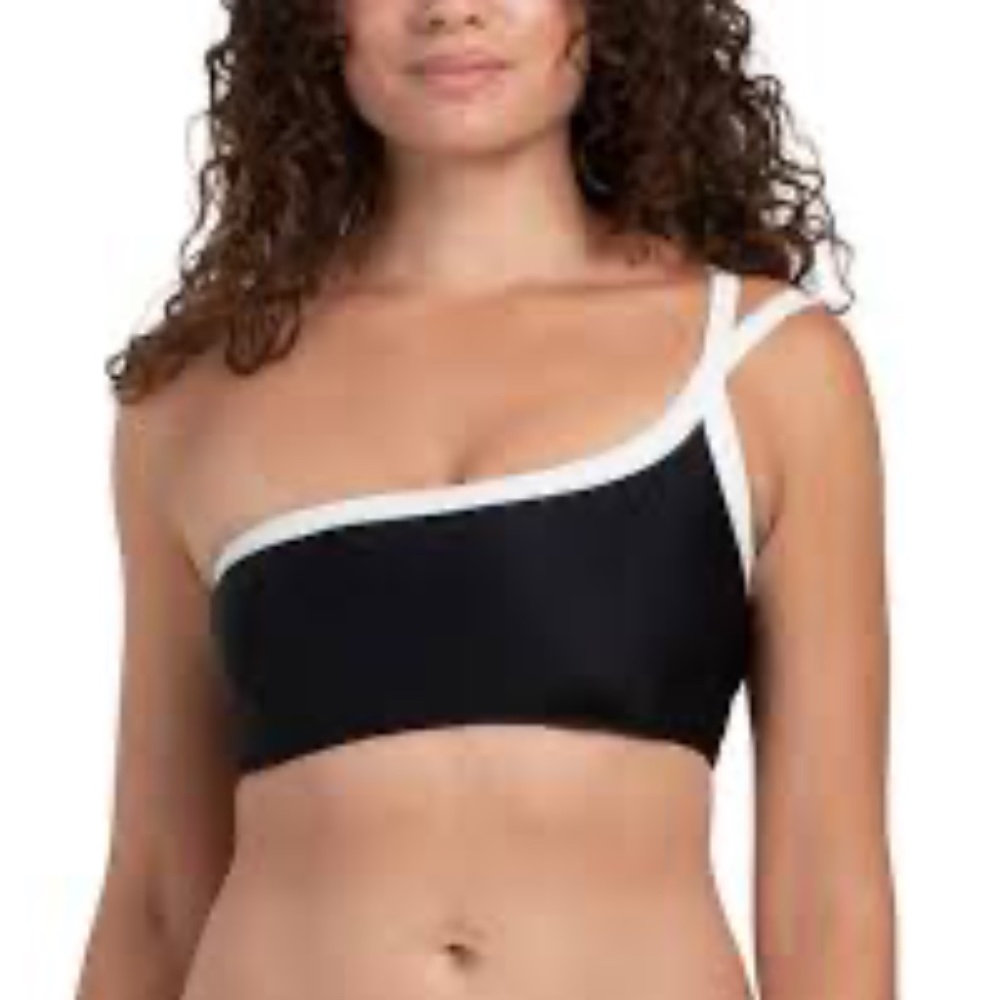 EUC – Summersalt – The Fused Sidestroke Bikini Top – Black & White – Size 8